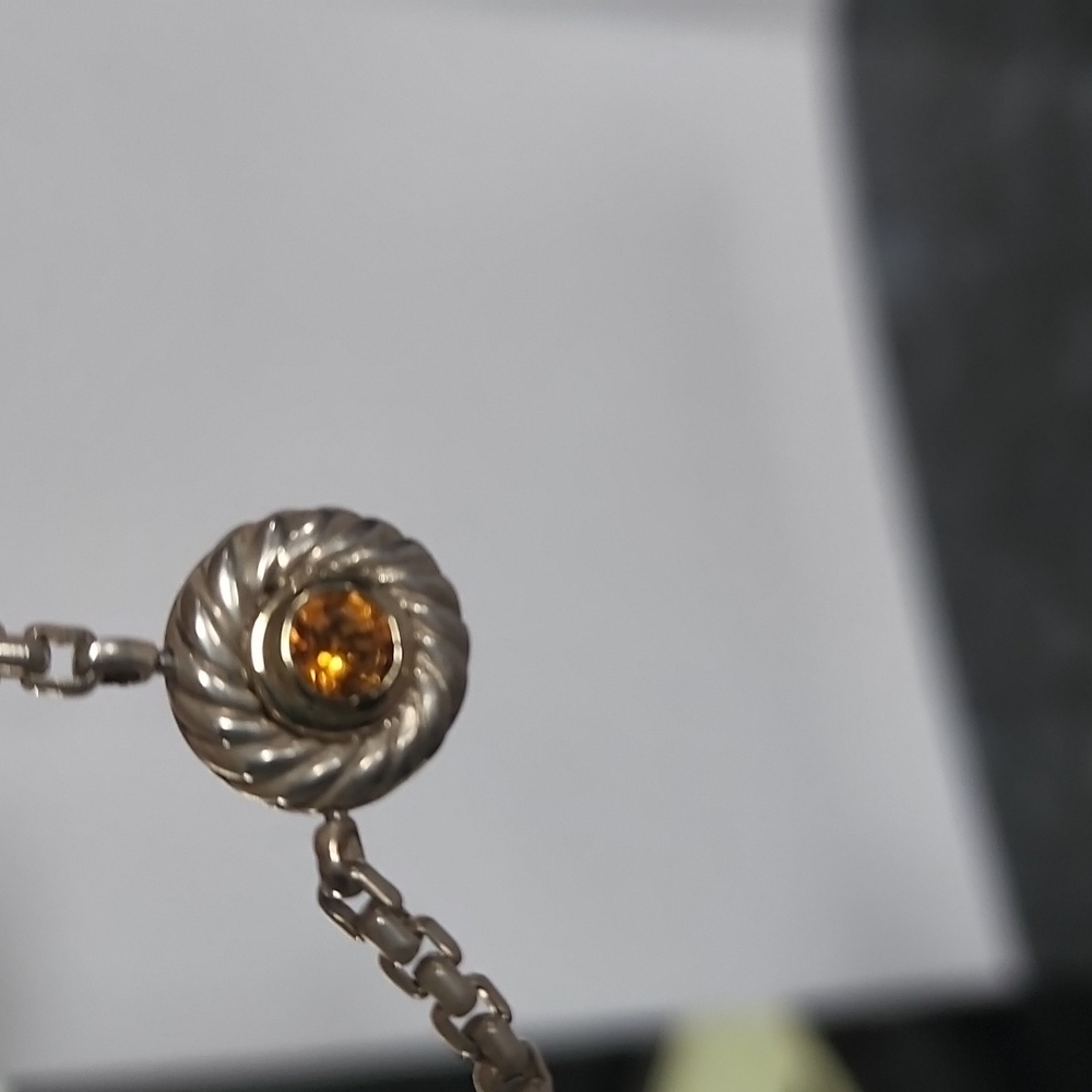 David Yurman citrine 16 inch sterling silver necklace - Picture 4 of 4